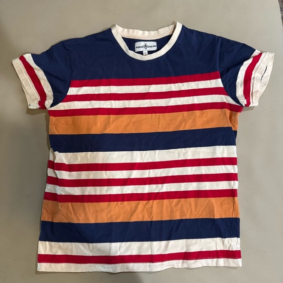 Madcap England Men's Retro Striped 100% Cotton Short Sleeve Shirt Size S - Picture 1 of 5